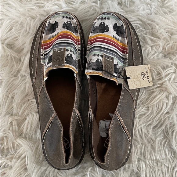 ARIAT BUFFALO PRINT CASUAL VAMP CRUISER SHOES SLIP ON- MOC TOE Size 8 NEW - Picture 6 of 12